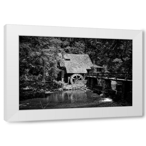 Alabama Water Mill White Modern Wood Framed Art Print by Alabama Picture Archive