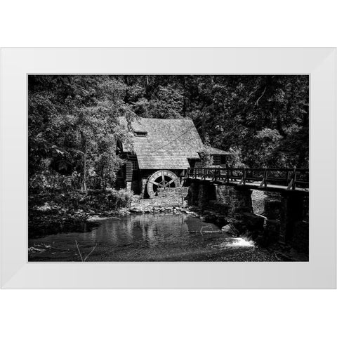 Alabama Water Mill White Modern Wood Framed Art Print by Alabama Picture Archive