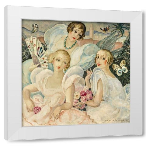 Les femmes fatales White Modern Wood Framed Art Print by Wegener, Gerda