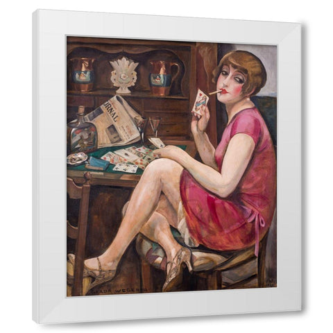 Queen of the Heart - Portrait of Lili White Modern Wood Framed Art Print by Wegener, Gerda