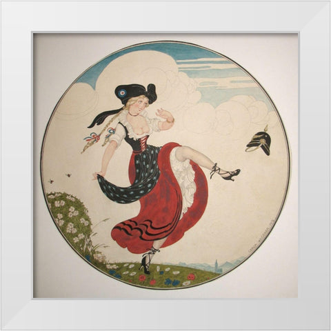 The Kick White Modern Wood Framed Art Print by Wegener, Gerda