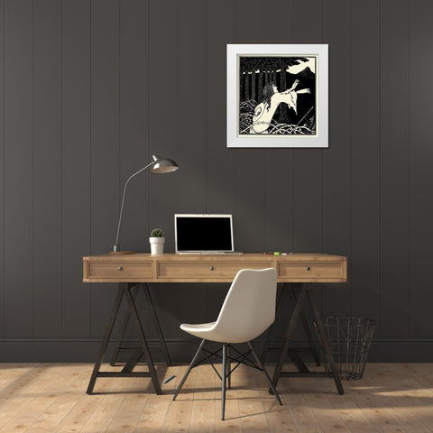 Venus and Tannhauser  White Modern Wood Framed Art Print by Beardsley, Aubrey