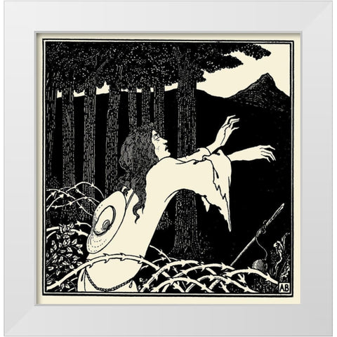 Venus and Tannhauser  White Modern Wood Framed Art Print by Beardsley, Aubrey