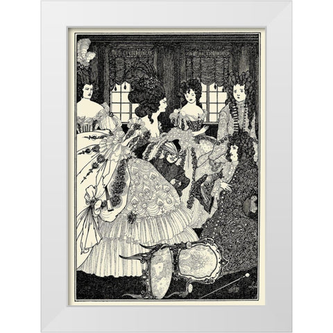 Rape of the Lock 1896 - Beaux and Belles White Modern Wood Framed Art Print by Beardsley, Aubrey