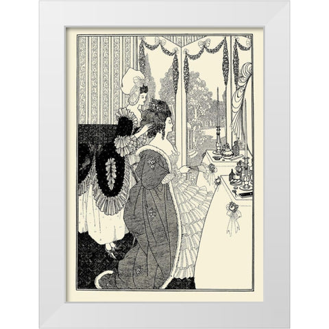 Rape of the Lock 1896 - The Toilet White Modern Wood Framed Art Print by Beardsley, Aubrey