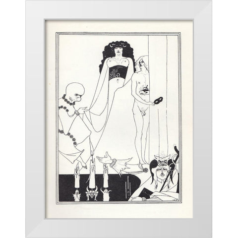 Salome - Enter Herodias White Modern Wood Framed Art Print by Beardsley, Aubrey