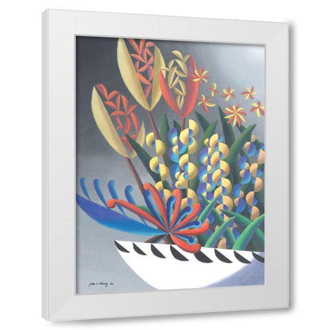 Dream Flowers III White Modern Wood Framed Art Print by Wang, John Z.