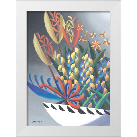 Dream Flowers III White Modern Wood Framed Art Print by Wang, John Z.