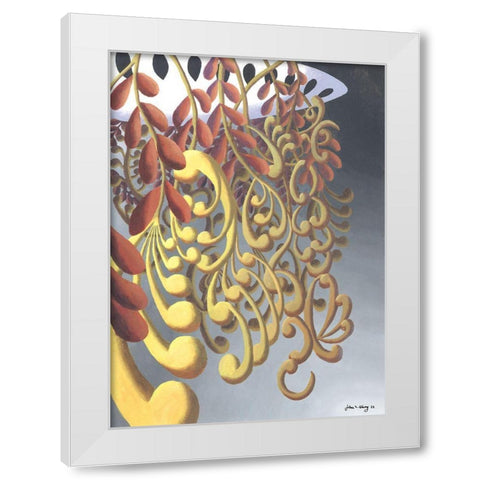 Dream Flowers IV White Modern Wood Framed Art Print by Wang, John Z.