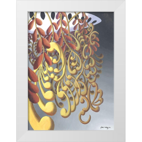 Dream Flowers IV White Modern Wood Framed Art Print by Wang, John Z.