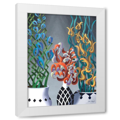 Dream Flowers VI White Modern Wood Framed Art Print by Wang, John Z.