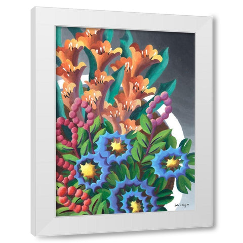 Dream Flowers VII White Modern Wood Framed Art Print by Wang, John Z.