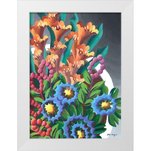 Dream Flowers VII White Modern Wood Framed Art Print by Wang, John Z.