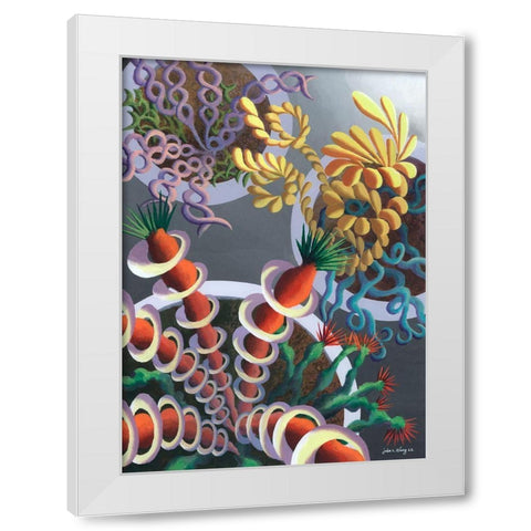 Dream Flowers IX White Modern Wood Framed Art Print by Wang, John Z.