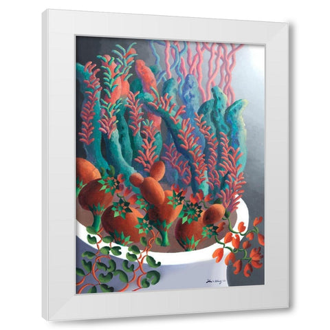 Dream Flowers X White Modern Wood Framed Art Print by Wang, John Z.