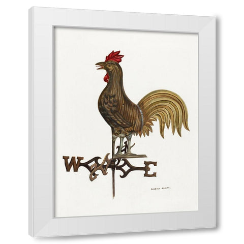 Weathercock White Modern Wood Framed Art Print by Rokita, Florian