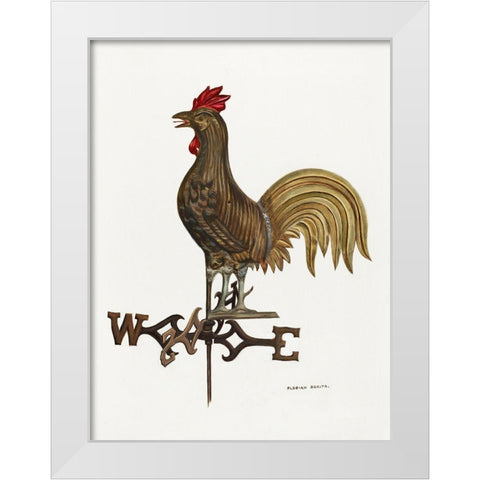 Weathercock White Modern Wood Framed Art Print by Rokita, Florian