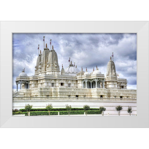 White Hindu Temple-Atlanta-Georgia II White Modern Wood Framed Art Print by Georgia Picture Archive