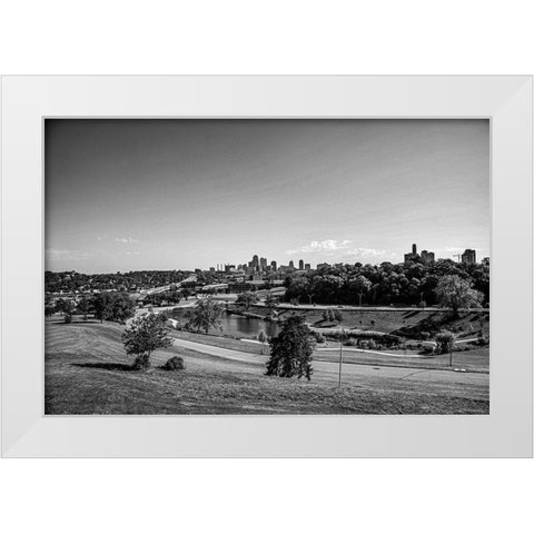 Kansas City-Missouri White Modern Wood Framed Art Print by Missouri Picture Archive