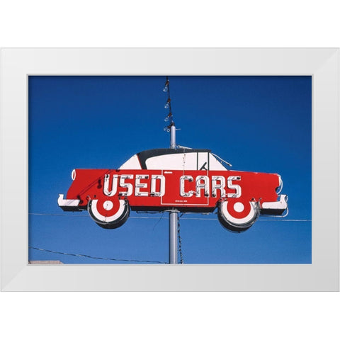 Vince Kolb Auto Sales Sign-Jefferson City-Missouri White Modern Wood Framed Art Print by Margolies, John