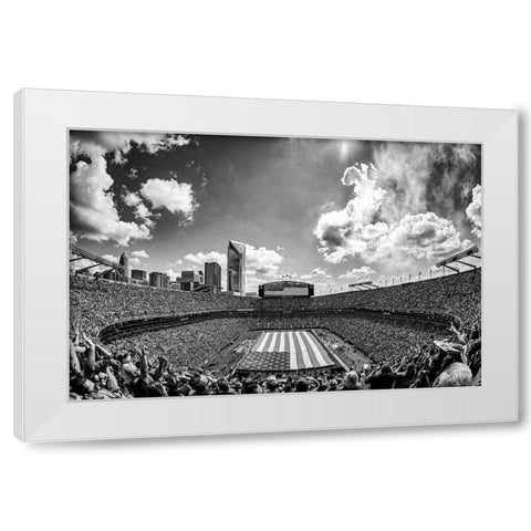 Carolina Panthers Military Appreciation Football Game White Modern Wood Framed Art Print by South Carolina Picture Archive
