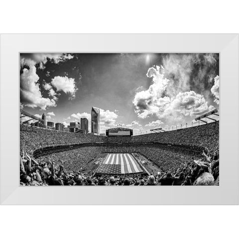 Carolina Panthers Military Appreciation Football Game White Modern Wood Framed Art Print by South Carolina Picture Archive