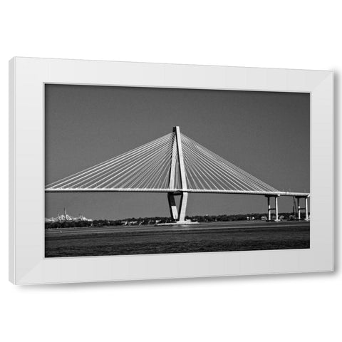 The Cooper River in Charleston-South Carolina White Modern Wood Framed Art Print by South Carolina Picture Archive