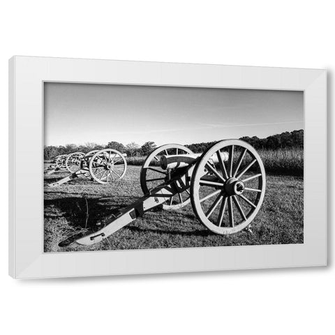 Cannons at Shiloh National Military Park Tennessee White Modern Wood Framed Art Print by Tennessee Picture Archive