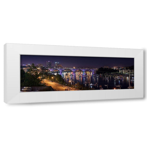 Knoxville Tennessee Panorama White Modern Wood Framed Art Print by Tennessee Picture Archive