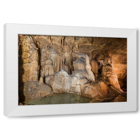 Formations in the Cave Without a Name-located near Boerne in Kendall County-Texas White Modern Wood Framed Art Print by Texas Picture Archive