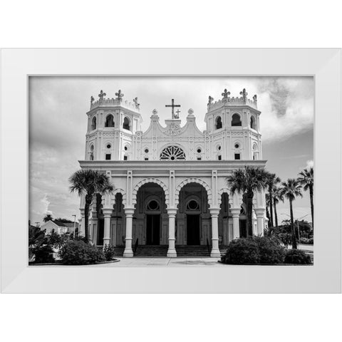 St. Mary Cathedral Basilica Galveston-Texas White Modern Wood Framed Art Print by Texas Picture Archive