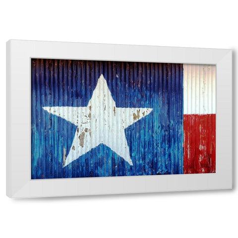 Texas State Flag painted on a barn White Modern Wood Framed Art Print by Texas Picture Archive