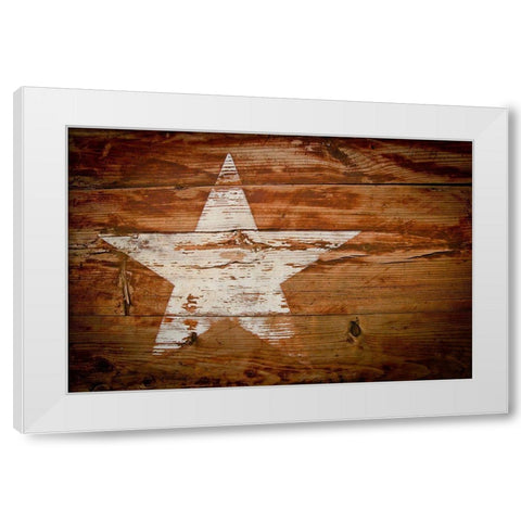 Texas White Star White Modern Wood Framed Art Print by Texas Picture Archive