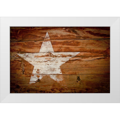 Texas White Star White Modern Wood Framed Art Print by Texas Picture Archive