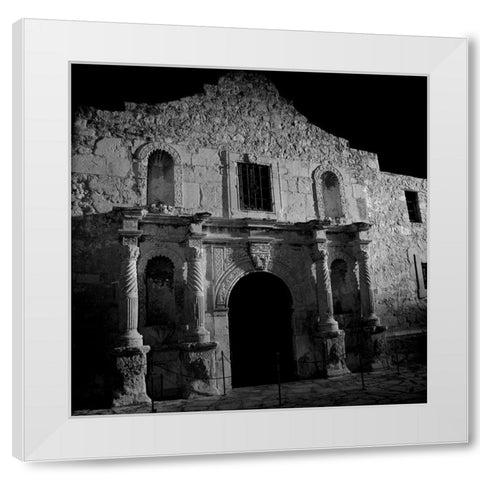 The Alamo-Texas White Modern Wood Framed Art Print by Texas Picture Archive