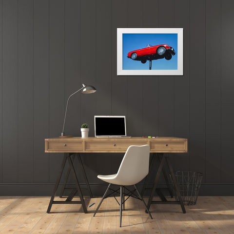 Car Sign-Clarkson-Washington White Modern Wood Framed Art Print by Margolies, John