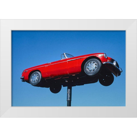 Car Sign-Clarkson-Washington White Modern Wood Framed Art Print by Margolies, John