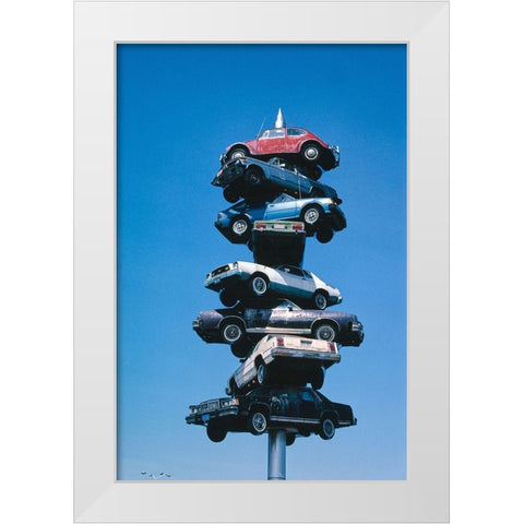 Car Spindle in Berwyn-llinois White Modern Wood Framed Art Print by Margolies, John