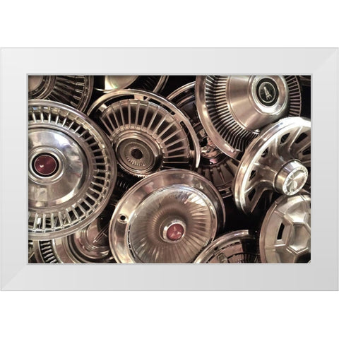 The Wheels of Time White Modern Wood Framed Art Print by Vintage Photo Archive