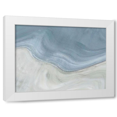 Sand and Sea White Modern Wood Framed Art Print by Alpenglow Workshop