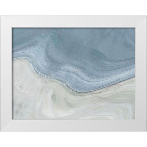 Sand and Sea White Modern Wood Framed Art Print by Alpenglow Workshop