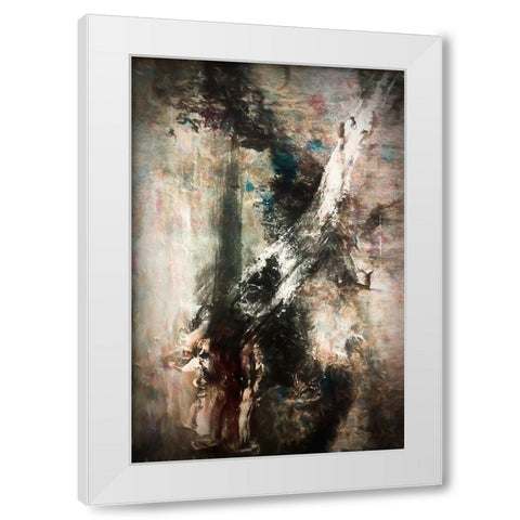 Shadow Figures White Modern Wood Framed Art Print by Alpenglow Workshop
