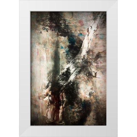 Shadow Figures White Modern Wood Framed Art Print by Alpenglow Workshop