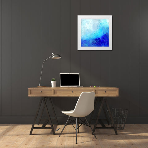 Splashing Surf White Modern Wood Framed Art Print by Alpenglow Workshop