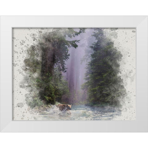 Fording the Stream White Modern Wood Framed Art Print by Alpenglow Workshop
