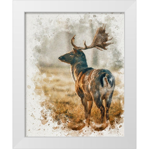 Silent Observer White Modern Wood Framed Art Print by Alpenglow Workshop