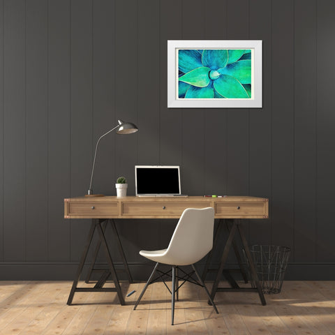 Viridian Starburst White Modern Wood Framed Art Print by Alpenglow Workshop