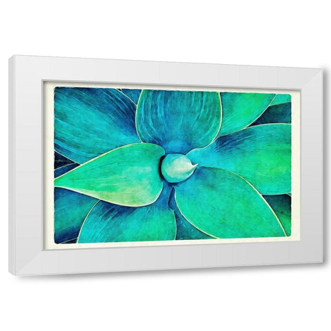 Viridian Starburst White Modern Wood Framed Art Print by Alpenglow Workshop