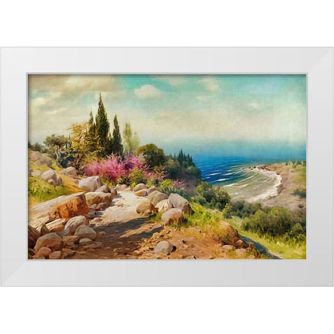 A Walk to the Seashore White Modern Wood Framed Art Print by Alpenglow Workshop