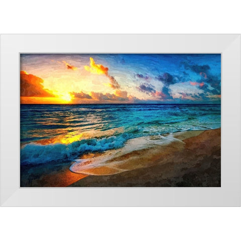 Between Sea And Sky White Modern Wood Framed Art Print by Alpenglow Workshop